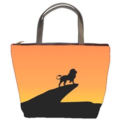 Lion Sunset Wildlife Animals King Bucket Bags by Nexatart