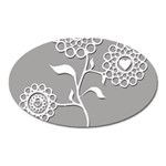 Flower Heart Plant Symbol Love Oval Magnet Front