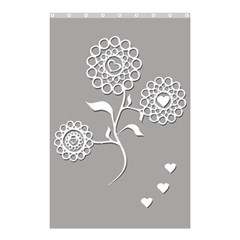 Flower Heart Plant Symbol Love Shower Curtain 48  X 72  (small)  by Nexatart