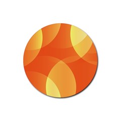 Abstract Orange Yellow Red Color Rubber Round Coaster (4 Pack) 