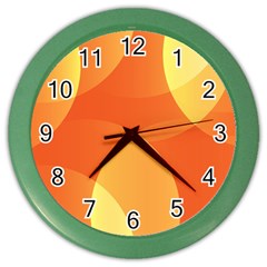 Abstract Orange Yellow Red Color Color Wall Clocks by Nexatart