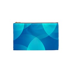 Abstract Blue Wallpaper Wave Cosmetic Bag (small)  by Nexatart