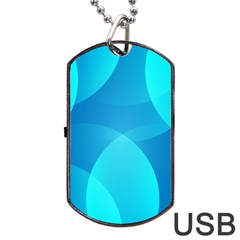 Abstract Blue Wallpaper Wave Dog Tag Usb Flash (two Sides) by Nexatart