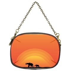 Elephant Baby Elephant Wildlife Chain Purses (one Side)  by Nexatart