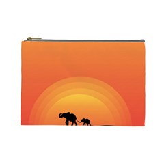 Elephant Baby Elephant Wildlife Cosmetic Bag (Large) 