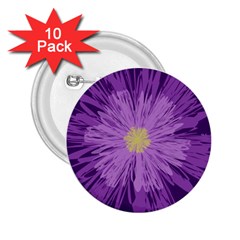 Purple Flower Floral Purple Flowers 2 25  Buttons (10 Pack)  by Nexatart