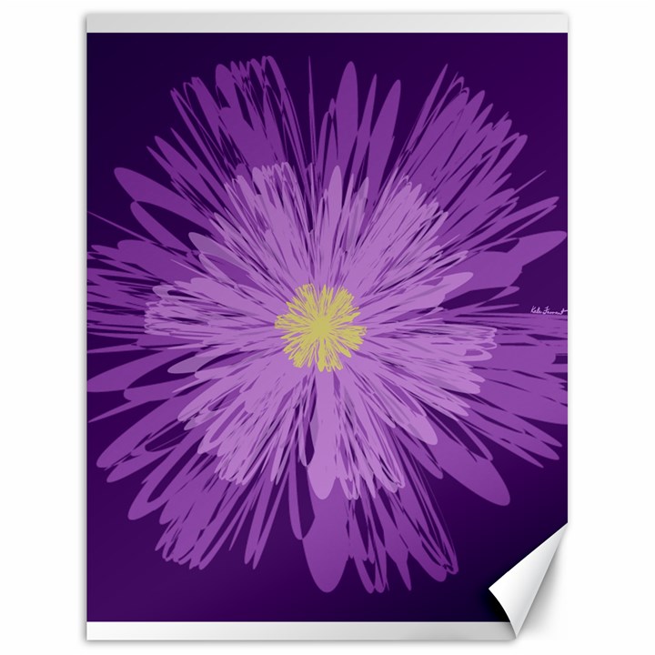 Purple Flower Floral Purple Flowers Canvas 18  x 24  