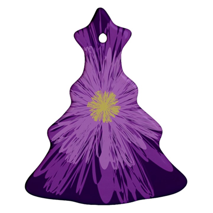 Purple Flower Floral Purple Flowers Christmas Tree Ornament (Two Sides)