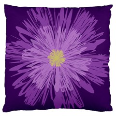 Purple Flower Floral Purple Flowers Large Cushion Case (one Side) by Nexatart