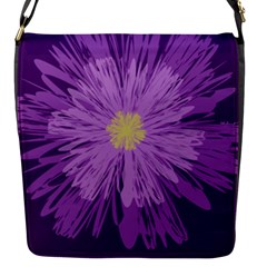 Purple Flower Floral Purple Flowers Flap Messenger Bag (s) by Nexatart