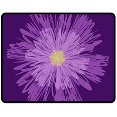 Purple Flower Floral Purple Flowers Double Sided Fleece Blanket (medium) 