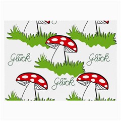 Mushroom Luck Fly Agaric Lucky Guy Large Glasses Cloth (2-side) by Nexatart