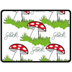 Mushroom Luck Fly Agaric Lucky Guy Fleece Blanket (large)  by Nexatart