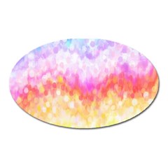 Rainbow Pontilism Background Oval Magnet by Nexatart