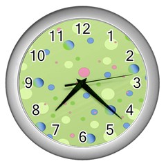 Decorative Dots Pattern Wall Clocks (silver) 