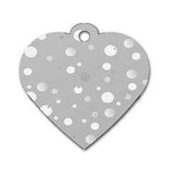 Decorative Dots Pattern Dog Tag Heart (two Sides) by ValentinaDesign
