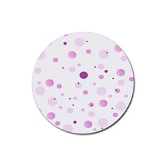 Decorative Dots Pattern Rubber Coaster (round)  by ValentinaDesign