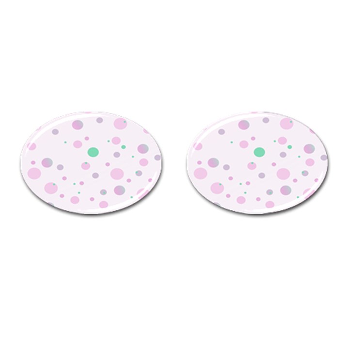 Decorative dots pattern Cufflinks (Oval)