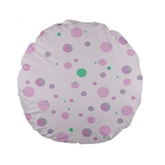 Decorative Dots Pattern Standard 15  Premium Flano Round Cushions by ValentinaDesign