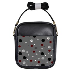 Decorative Dots Pattern Girls Sling Bags by ValentinaDesign