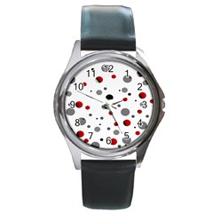 Decorative dots pattern Round Metal Watch