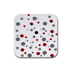 Decorative dots pattern Rubber Coaster (Square) 