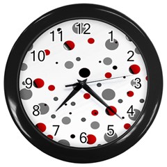 Decorative dots pattern Wall Clocks (Black)