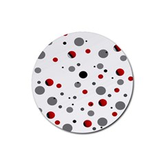 Decorative dots pattern Rubber Round Coaster (4 pack) 