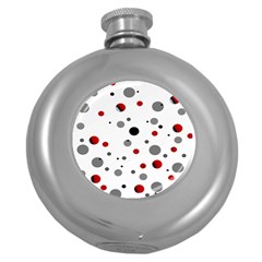 Decorative Dots Pattern Round Hip Flask (5 Oz) by ValentinaDesign