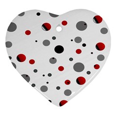 Decorative Dots Pattern Heart Ornament (two Sides) by ValentinaDesign