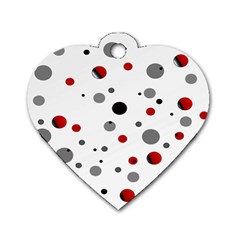 Decorative dots pattern Dog Tag Heart (One Side)