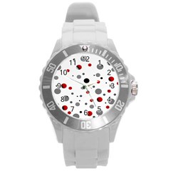 Decorative dots pattern Round Plastic Sport Watch (L)