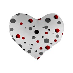 Decorative dots pattern Standard 16  Premium Heart Shape Cushions