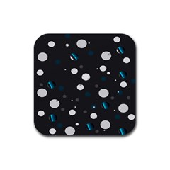 Decorative dots pattern Rubber Coaster (Square) 