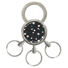 Decorative dots pattern 3-Ring Key Chains