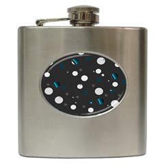 Decorative Dots Pattern Hip Flask (6 Oz) by ValentinaDesign