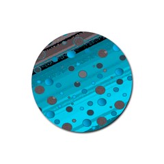 Decorative Dots Pattern Rubber Round Coaster (4 Pack)  by ValentinaDesign