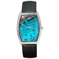 Decorative Dots Pattern Barrel Style Metal Watch by ValentinaDesign