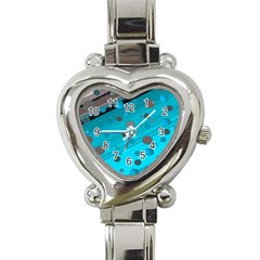 Decorative Dots Pattern Heart Italian Charm Watch by ValentinaDesign