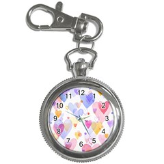 Watercolor Cute Hearts Background Key Chain Watches by TastefulDesigns