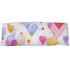 Watercolor Cute Hearts Background Body Pillow Case (dakimakura)