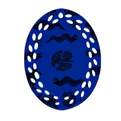 Aztecs Pattern Oval Filigree Ornament (two Sides) by ValentinaDesign