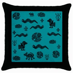 Aztecs Pattern Throw Pillow Case (black) by ValentinaDesign