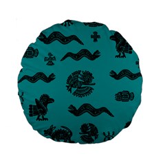 Aztecs Pattern Standard 15  Premium Round Cushions by ValentinaDesign