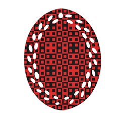 Abstract Background Red Black Oval Filigree Ornament (two Sides) by Nexatart