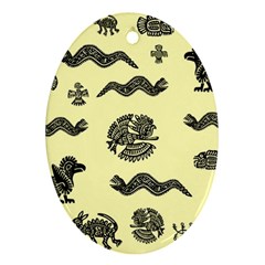 Aztecs pattern Oval Ornament (Two Sides)