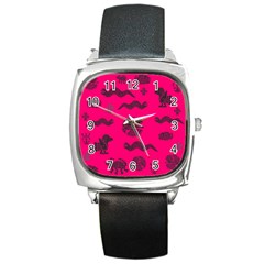 Aztecs Pattern Square Metal Watch by ValentinaDesign