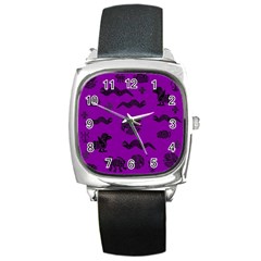 Aztecs Pattern Square Metal Watch by ValentinaDesign