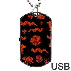 Aztecs Pattern Dog Tag Usb Flash (one Side)