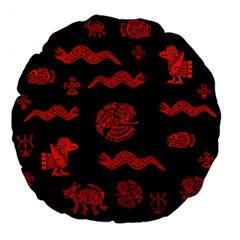 Aztecs Pattern Large 18  Premium Flano Round Cushions